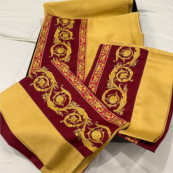 Versace Home Bedding Versace King Size Bed Sheets Red And Gold New With Box Poshmark